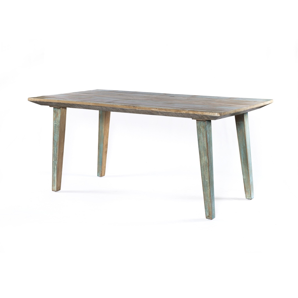 [FIZ-DT66] Ibizia 66" Dining Table in Vintage Teal Reclaimed Wood