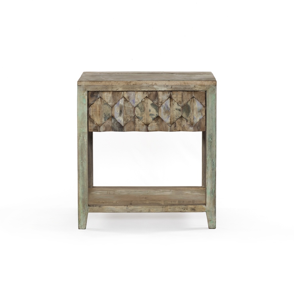 [FIZ-NC24] Ibiza 24" Nightstand in Vintage Teal Reclaimed Wood