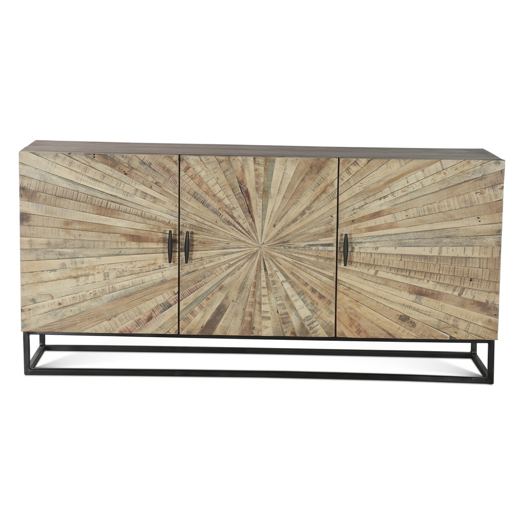 [FJAI-SB63SUN] Jaipur Sunburst 63" Sideboard in Reclaimed Wood