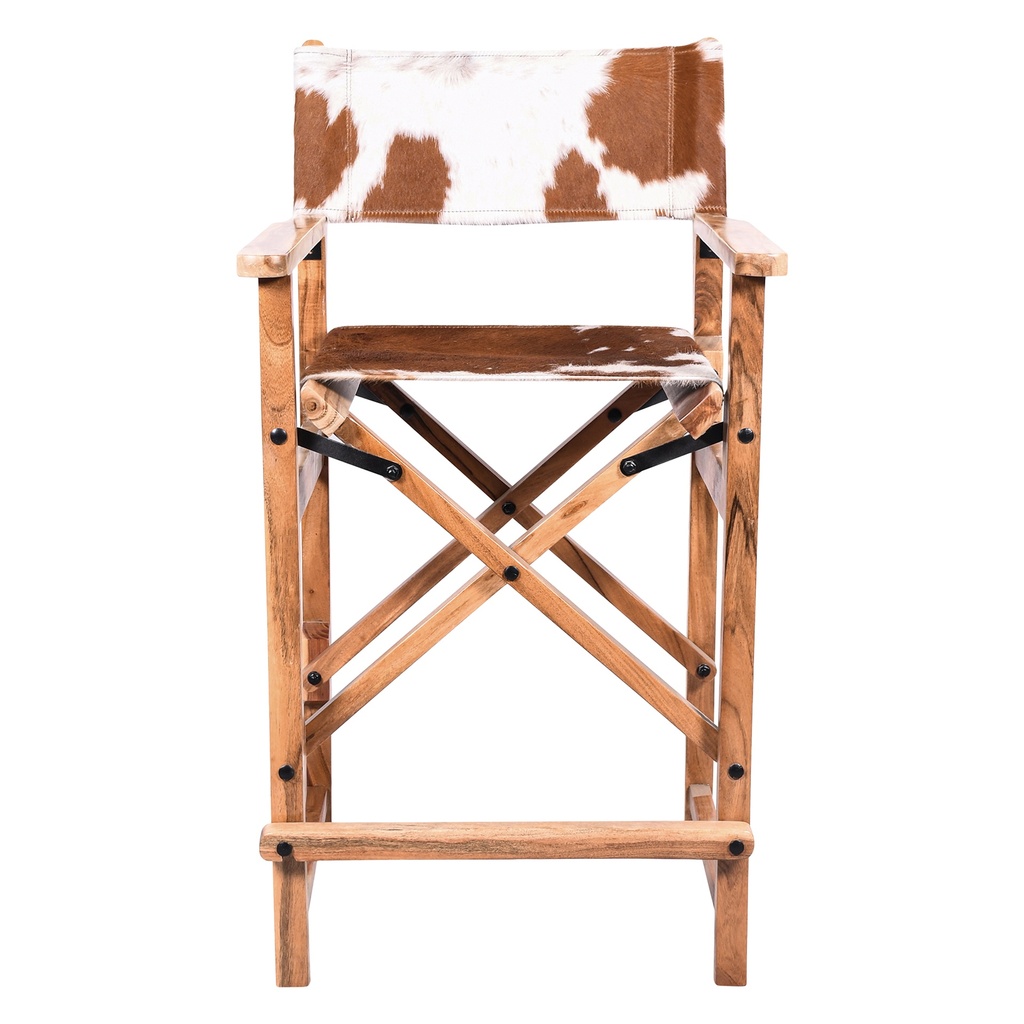 [FLD-FCC23BRH] Leeds 23" Folding Counter Chair in Brown Hair on Hide