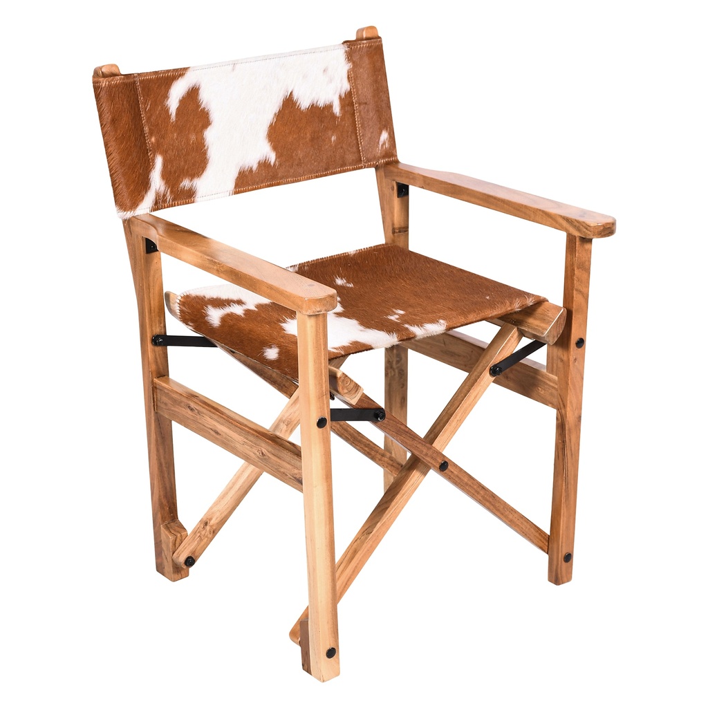 [FLD-FDC23BRH] Leeds 23" Folding Dining Chair in Brown Hair on Hide