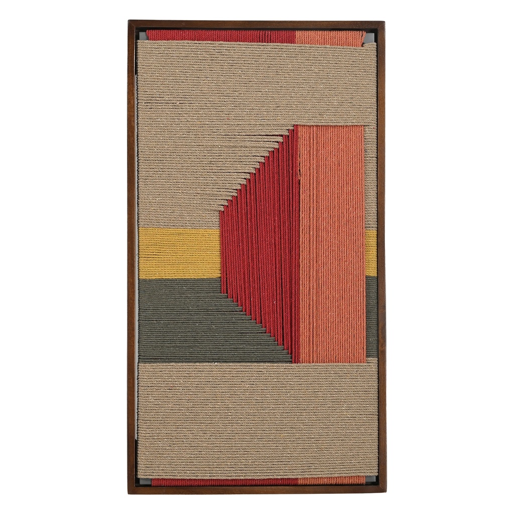 [FMAN-ART-RED] Manila Woven Framed Art, Red
