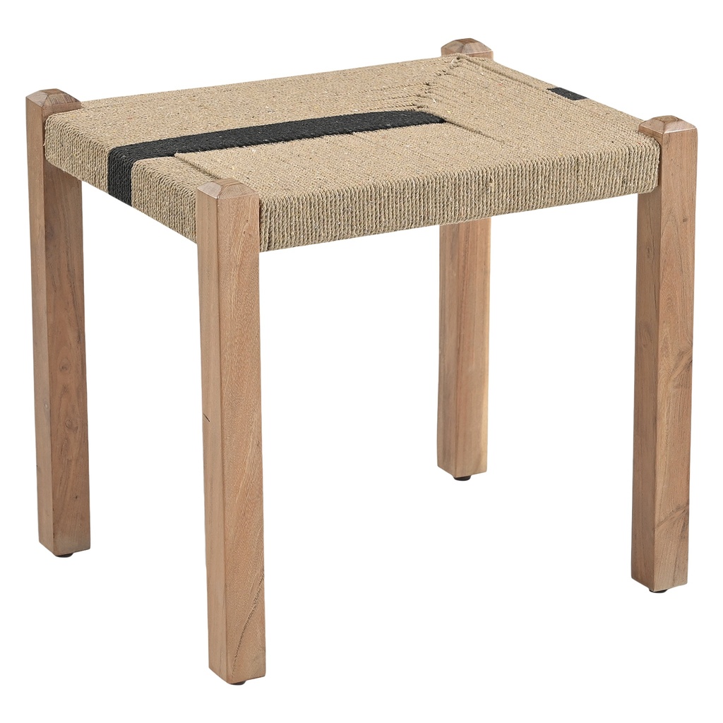 [FMAN-OTT20-NM] Manila 20" Ottoman Stool in Woven Natural and Black Rope