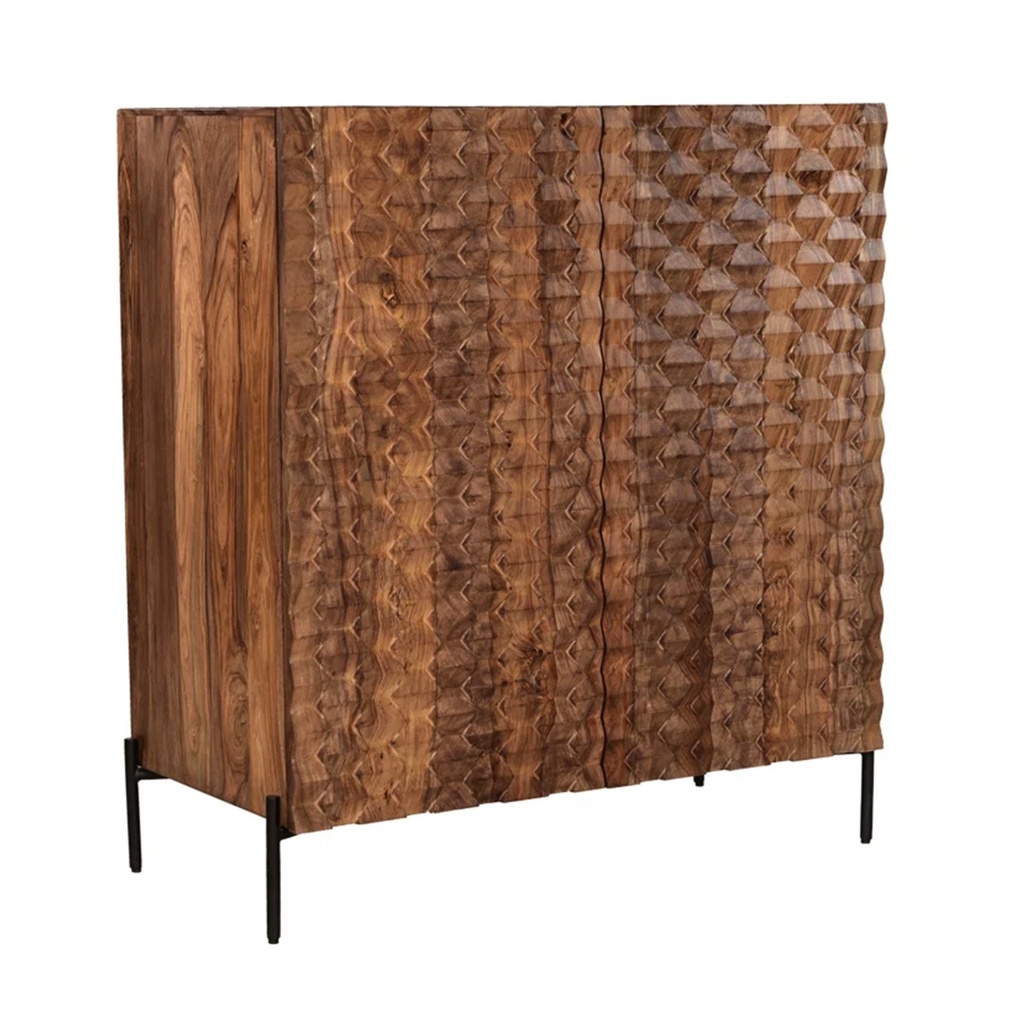 [FMLS-BAR39BRS] Miles 39" Bar Cabinet in Carved Brownstone