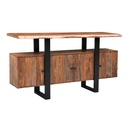 Miles 63" Live Edge Top Media Cabinet in Brownstone