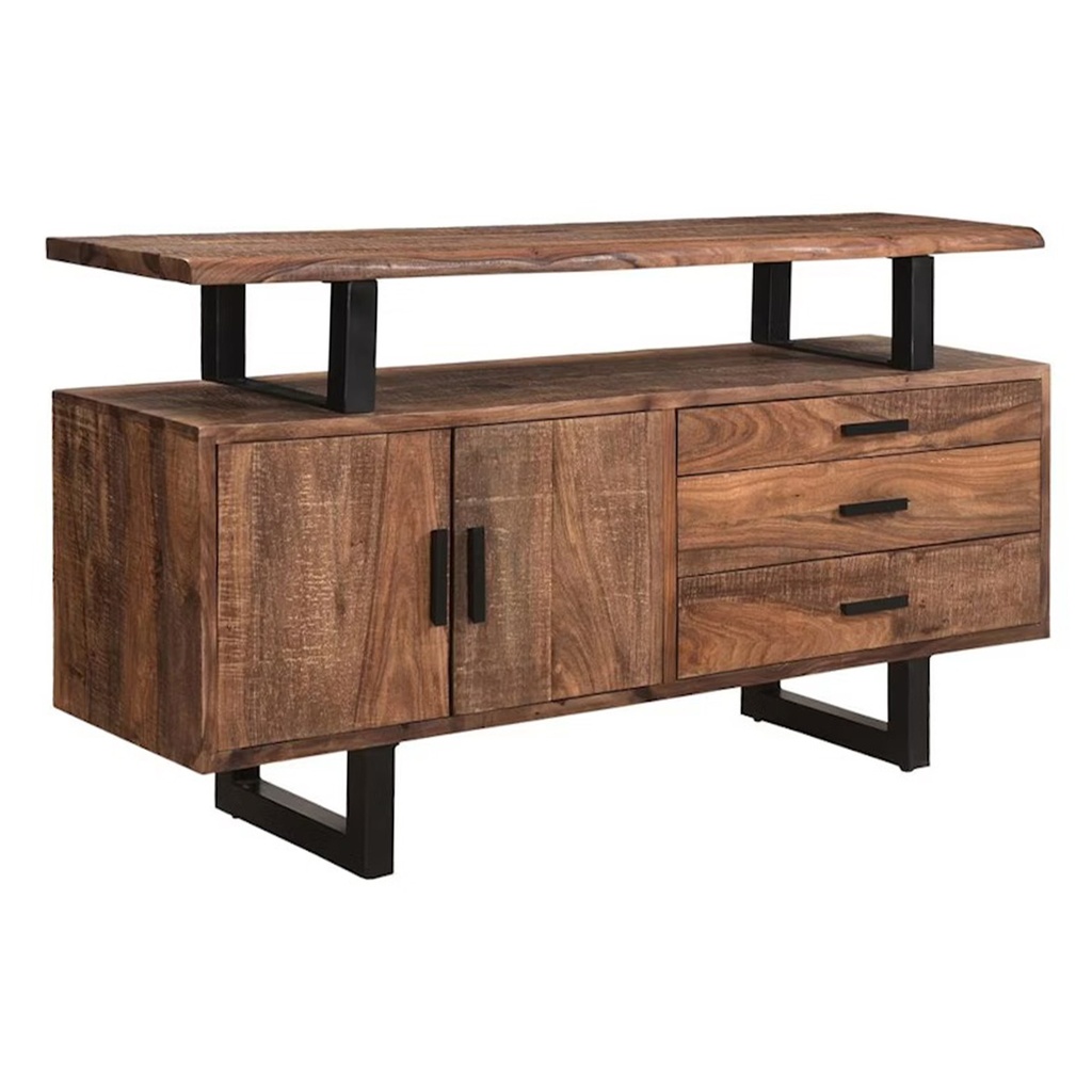 [FMLS-SB63BRS] Miles 63" Live Edge Top Sideboard in Brownstone