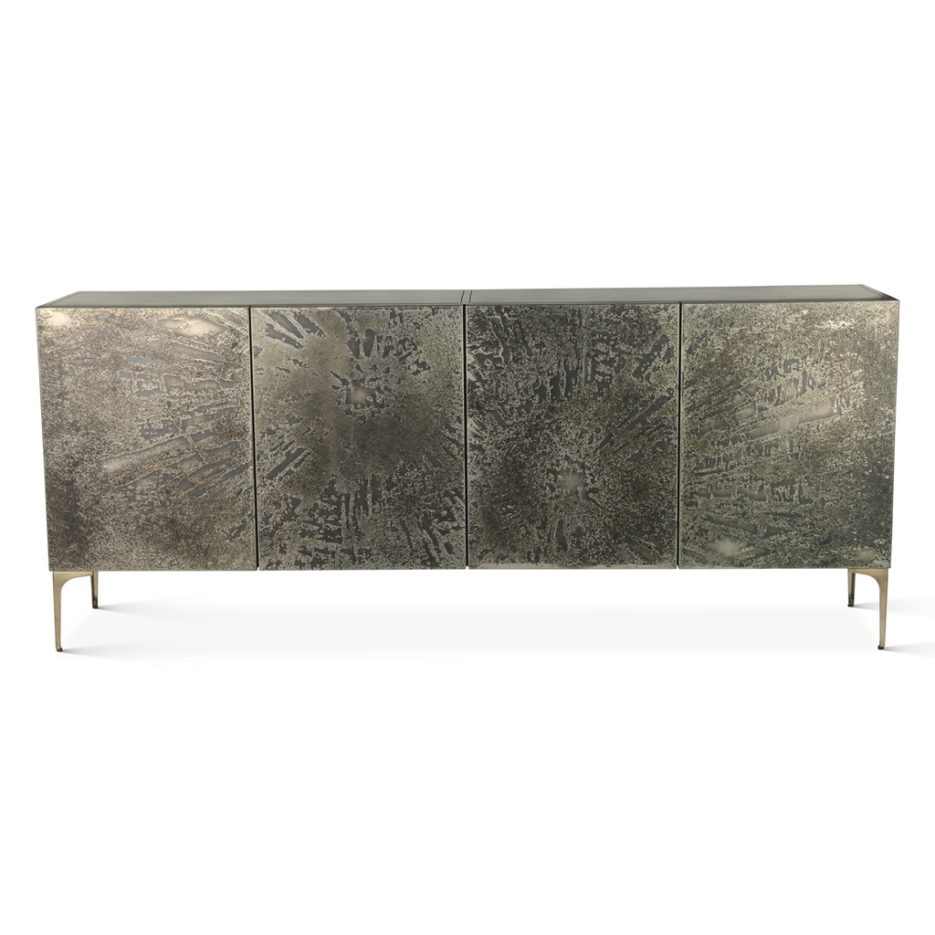 [FMO-BF83DPBR] Mojave 83" Four Door Buffet in Desert Patina with Brass Base