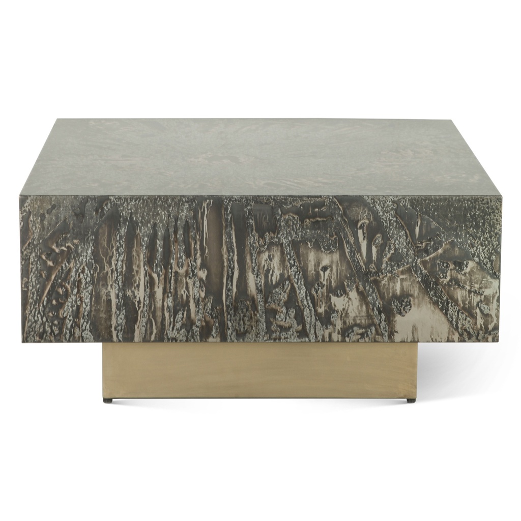 Mojave 35" Coffee Table in Desert Patina with Brass Base