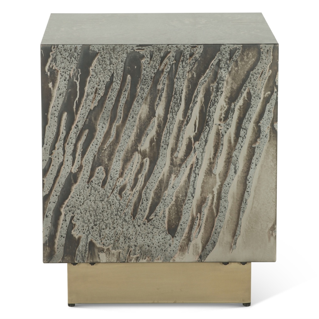 [FMO-ST20DPBR] Mojave 20" Side Table in Desert Patina with Brass Base