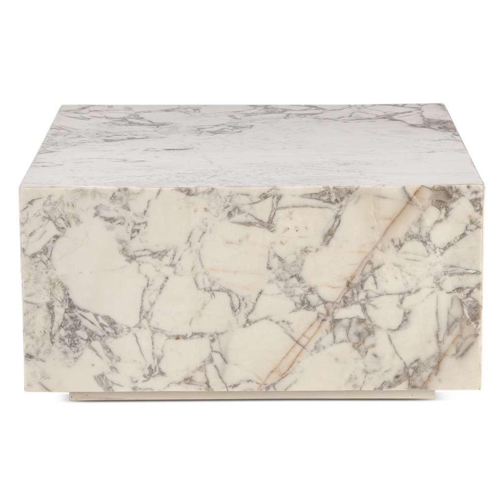 [FNL-CT32AM] Nile 32" Drum Coffee Table in Alabaster Marble