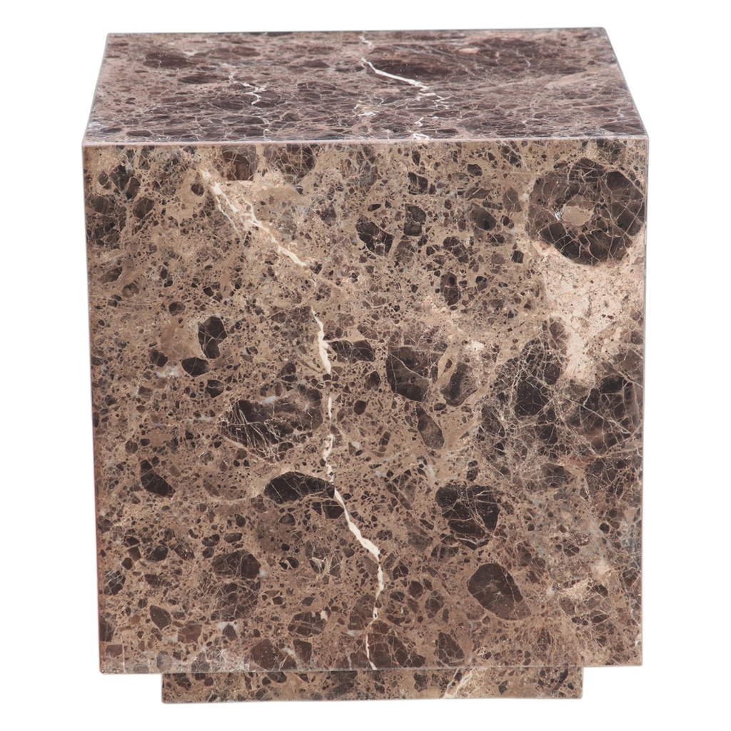 [FNL-ST22DEM] Nile 22" Drum Side Table in Dark Emperador Marble