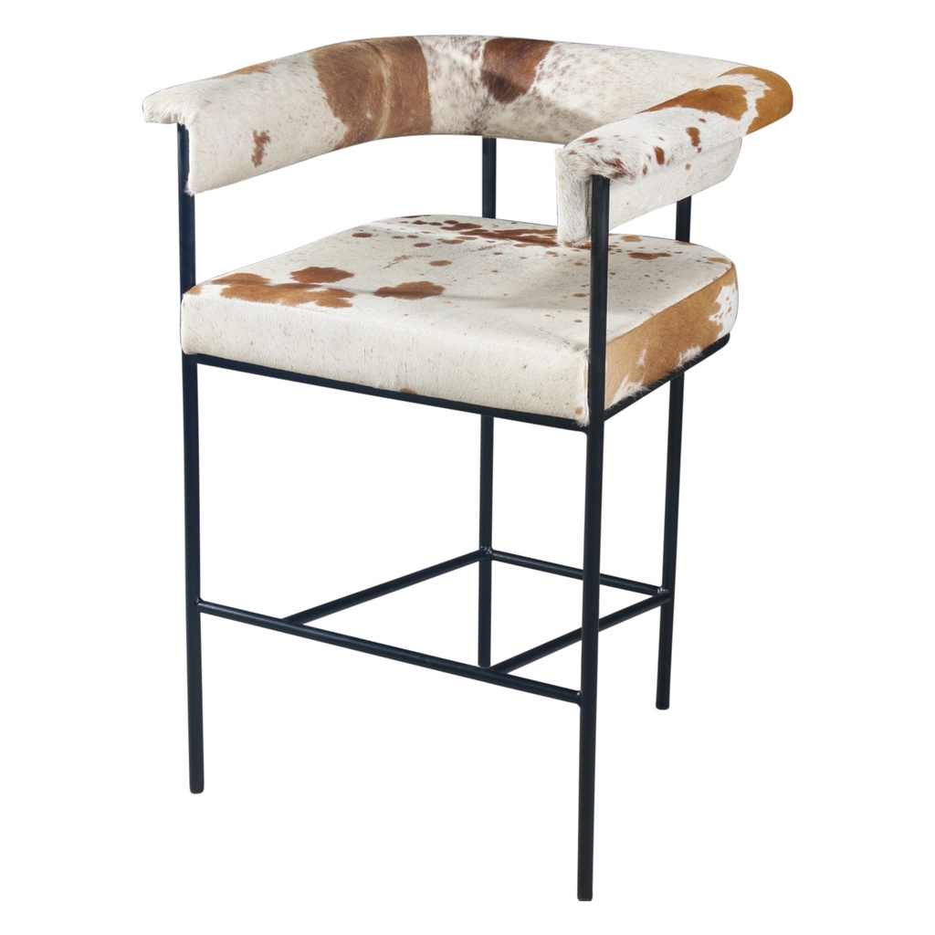[FNO-CAC-BRH] Nola 18" Counter Armchair in Brown Hair on Hide