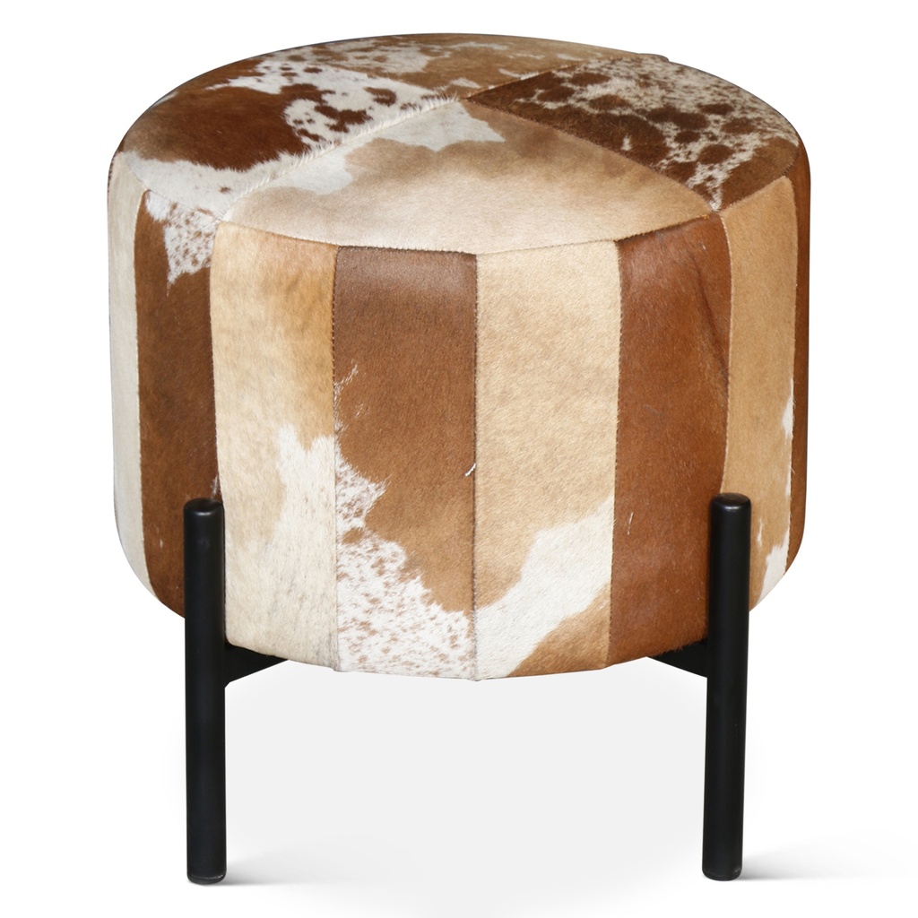 [FNO-ST20BRH] Nola 20" Stool in Brown Hair on Hide