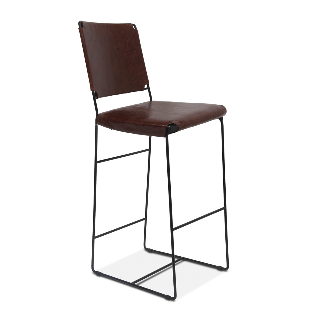 [FNY-BC18-CH-GG] New York 17" Bar Chair in Chocolate Leather