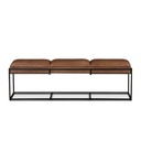 New York 62" Bench in Cognac Leather and Iron