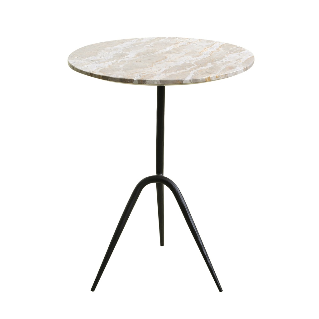 Sperre 18" Accent Table with Capri Beige Marble