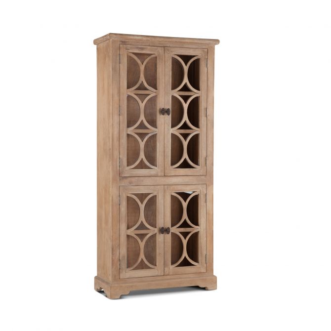 [FSR-GC38TAO] San Rafael 38" Tall Glass Cabinet in Antique Oak