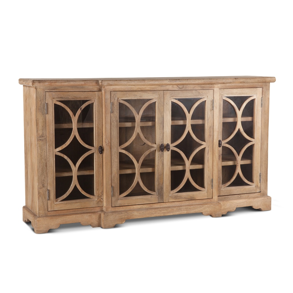 [FSR-GC75AO] San Rafael 75" Glass Cabinet in Antique Oak