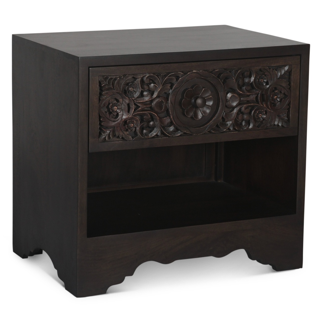 Taj 26" Nightstand with Plinth Base in Vintage Brown