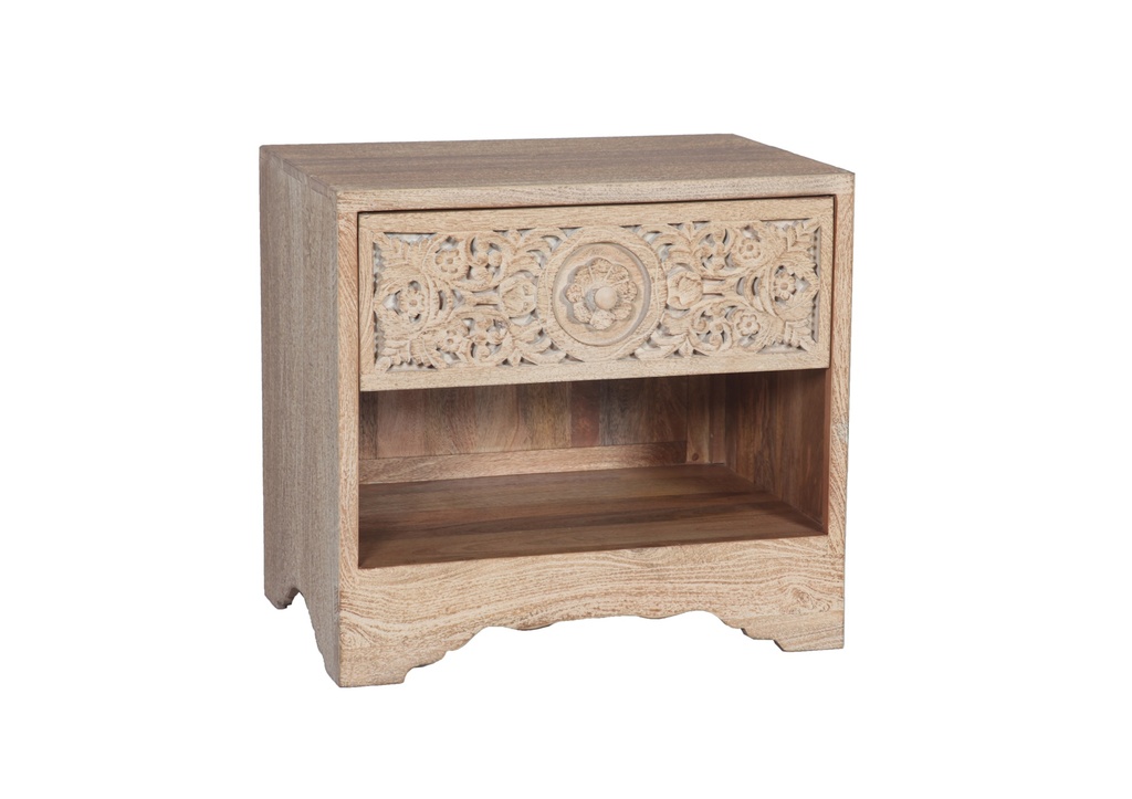 [FTJ-NCP26WW] Taj 26" Nightstand with Plinth Base Whitewash
