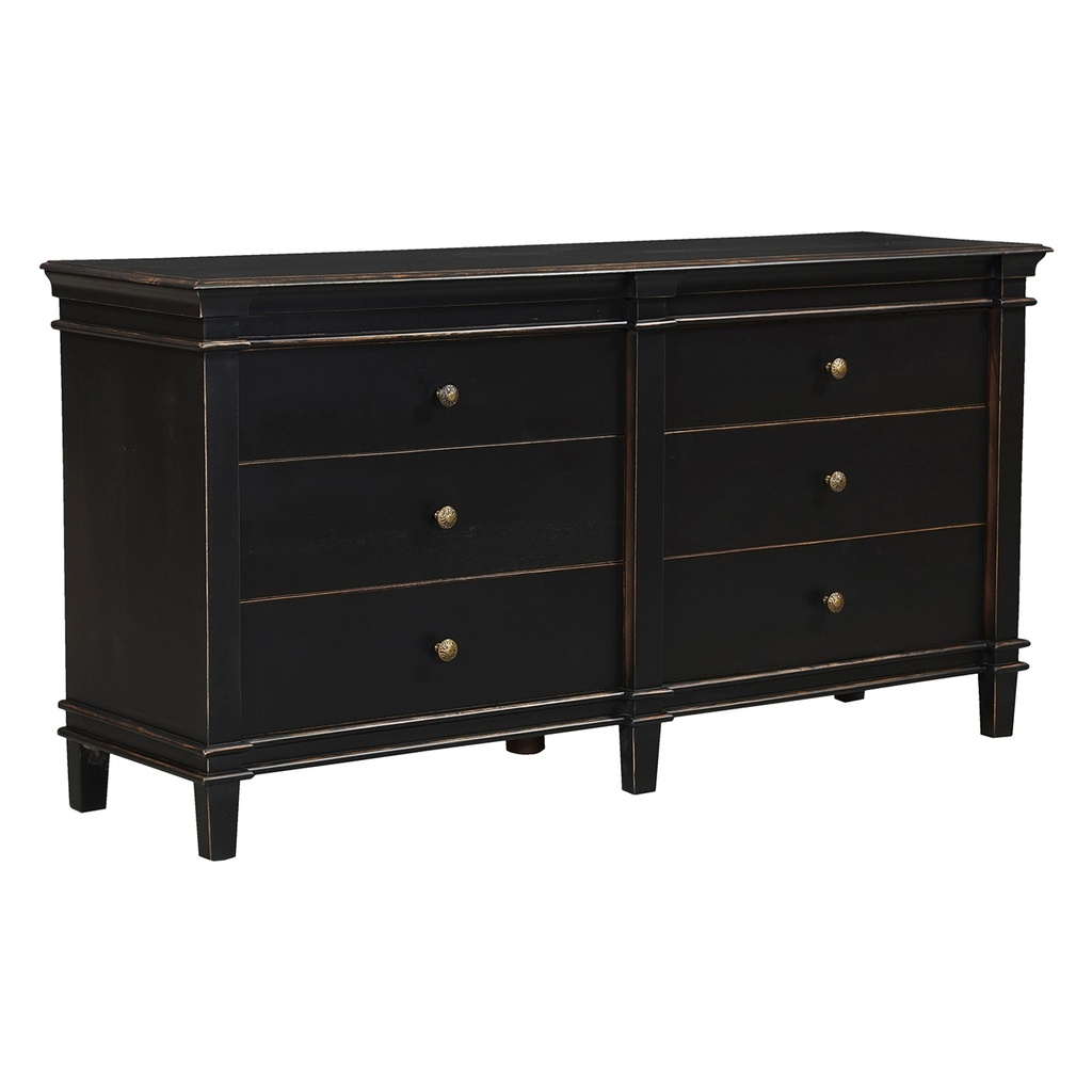 Turin 70" Dresser in Distressed Black