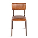 Wellington 17" Ribbed Leather Iron Dining Chair