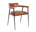 Wellington 23" Dining Armchair in Diamond Leather and Iron