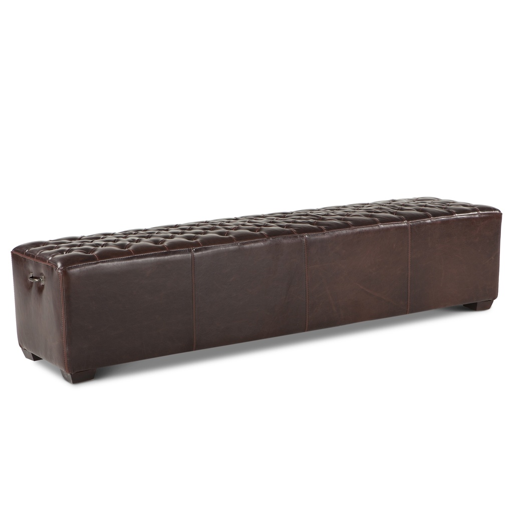 [G201-138-530-47] D'Orsay 79" Upholstered Bench in Brown Leather