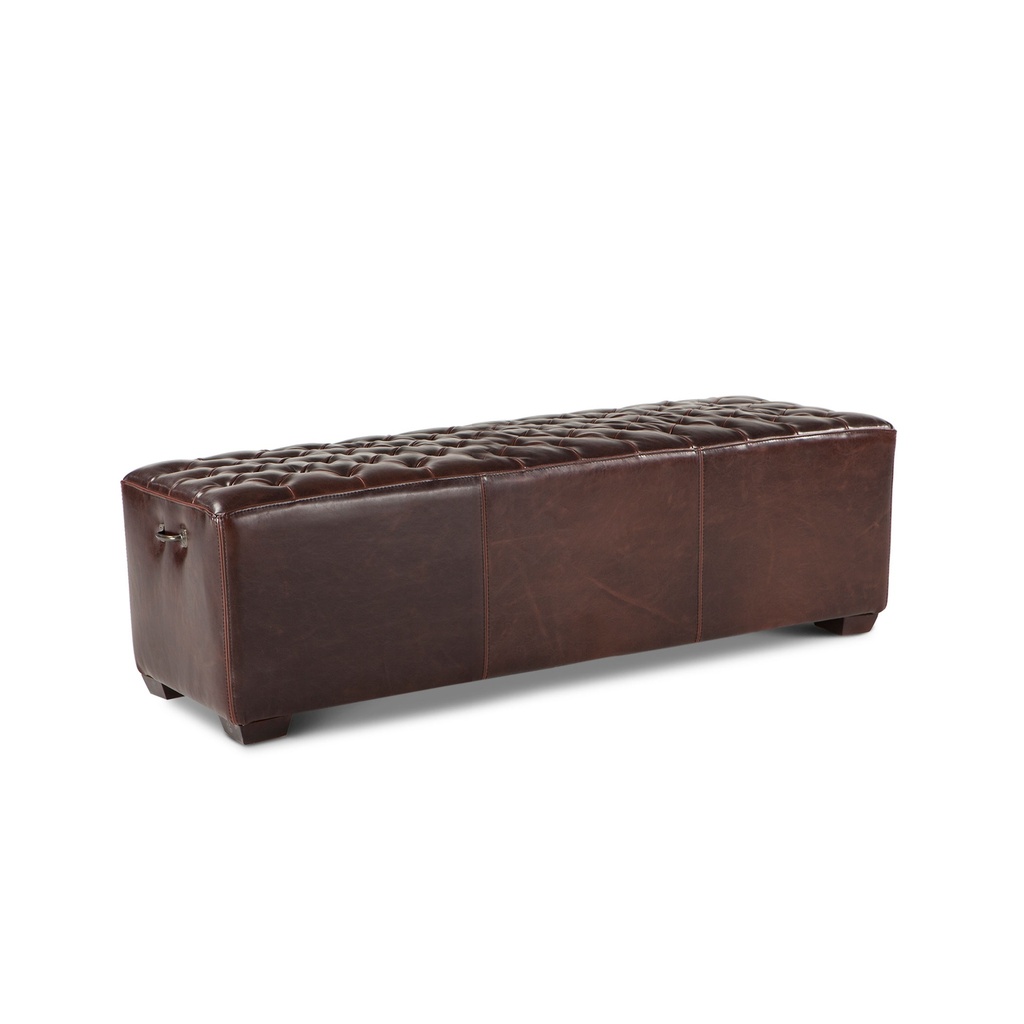 [G201-138S-530-47] D'Orsay 59" Upholstered Bench in Brown Leather
