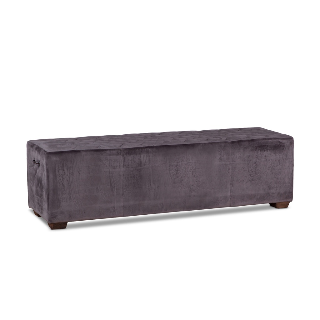 [G201-138S-623-80] D'Orsay 59" Upholstered Bench in Asphalt Velvet