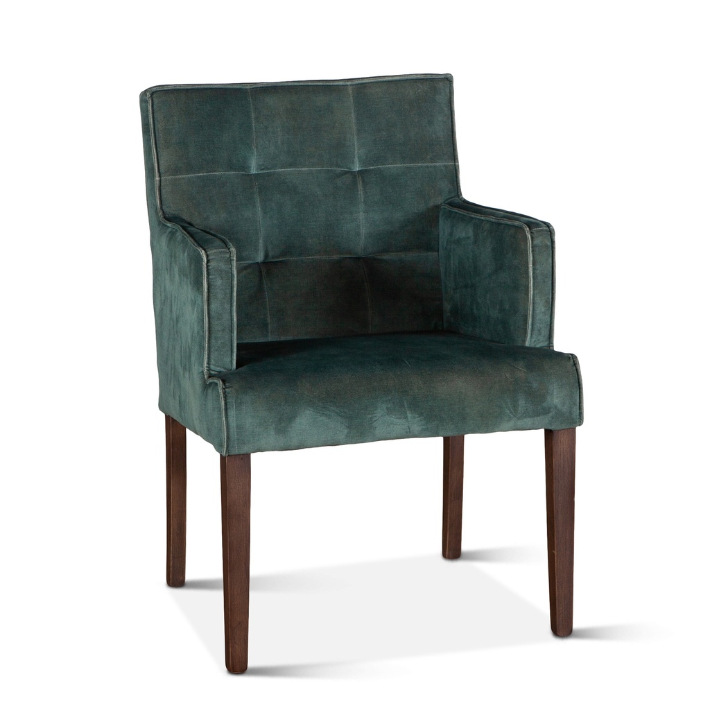 [G201-252-WG11-80] Madison 24" Dining Armchair in Green Velvet with Dark Legs