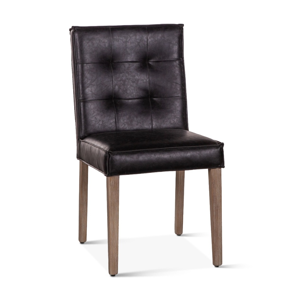 [G201-257-943-99] Madison 18" Dining Chair in Black Eco Leather with Light Legs
