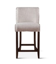 Buddy 20" Counter Chair in Beige Linen with Dark Legs