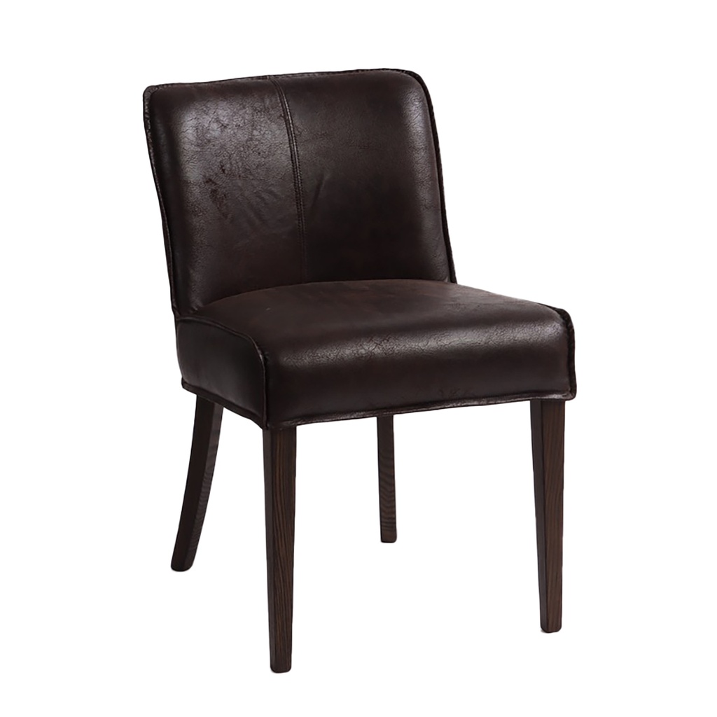 [G201-364-340-80] Buddy 20" Dining Chair in Dark Brown Leather with Matte Brown Legs