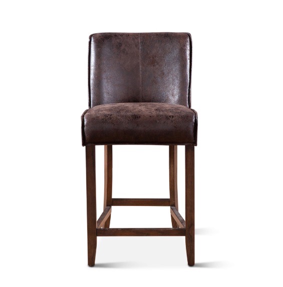 [G201-374CC-340-80] Buddy 20" Counter Chair in Dark Brown Leather with Matte Brown Legs