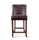 Buddy 20" Counter Chair in Dark Brown Leather with Matte Brown Legs