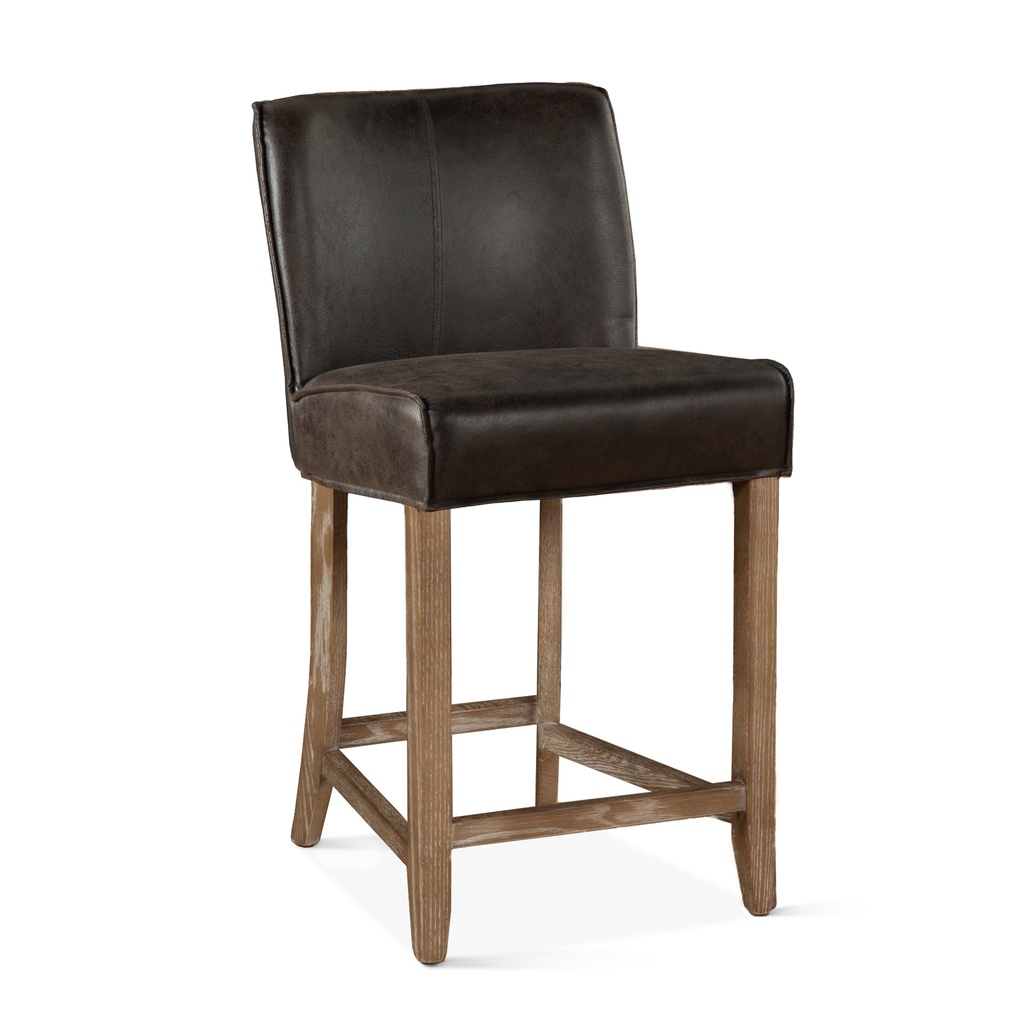 [G201-374CC-340-82] Buddy 20" Counter Chair in Dark Brown Leather with Natural Legs