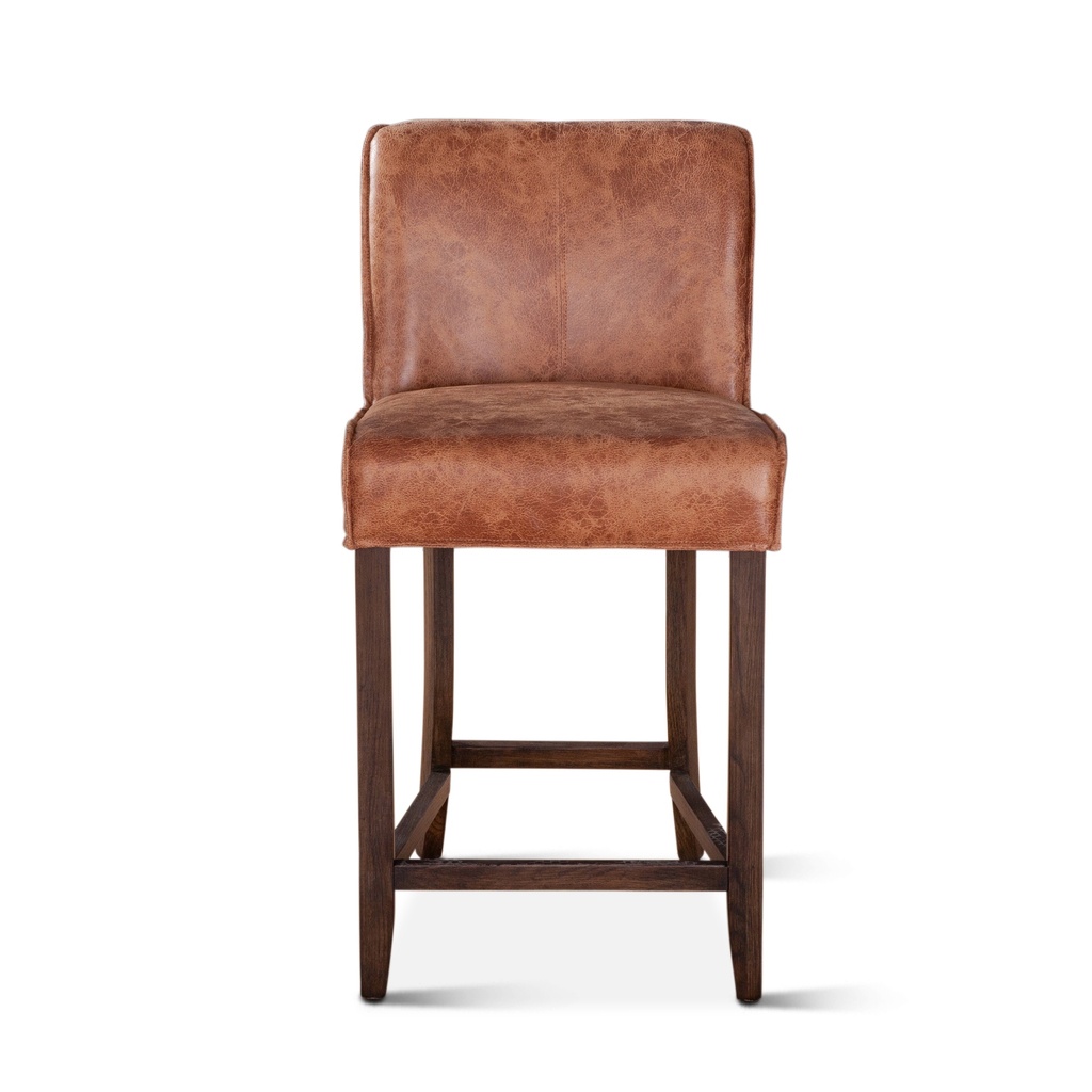 [G201-374CC-341-80] Buddy 20" Counter Chair in Tan Leather with Matte Brown Legs