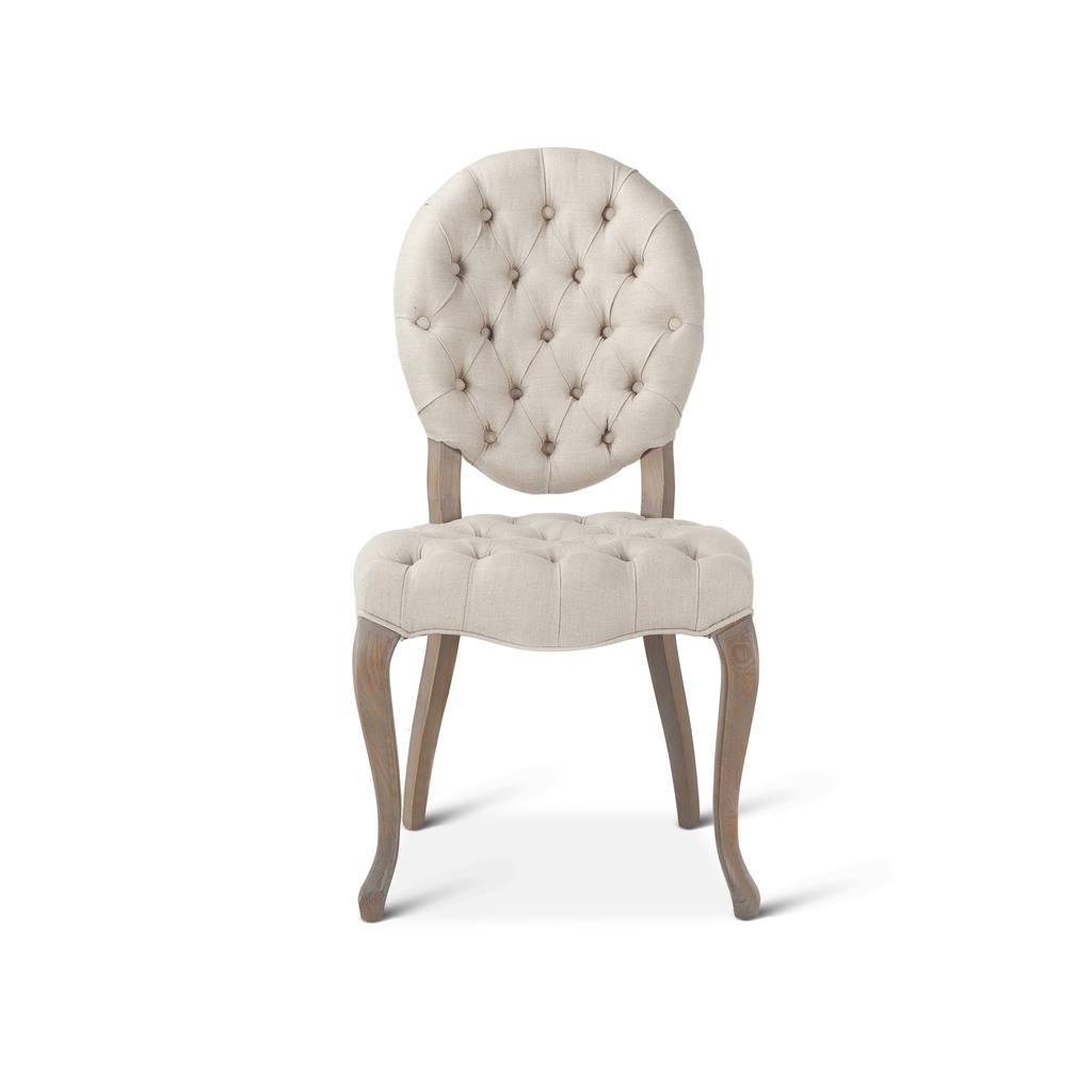 [G201-433-810-90] Penelope 21" Dining Chair in Beige Linen with Napoleon Legs