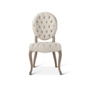 Penelope 21" Dining Chair in Beige Linen with Napoleon Legs