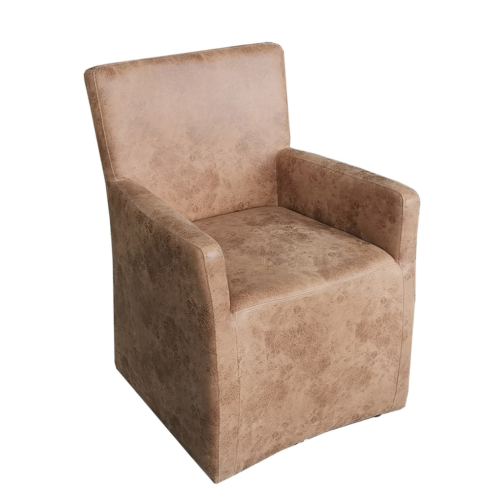 [G201-646-341-47] Peabody 25" Wheeled Armchair in Tan Leather