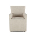 Peabody 25" Wheeled Armchair in Beige Linen