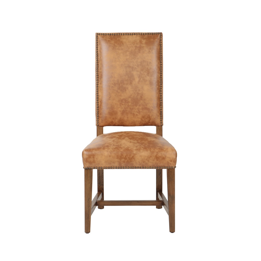 [G201-DAR-393-EA] Darcy Dining Chair in Warm Brown Leather with Earth Legs
