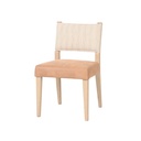 Maya 21" Dining Chair in Durango Linen and Antique Leather with Napoleon Legs
