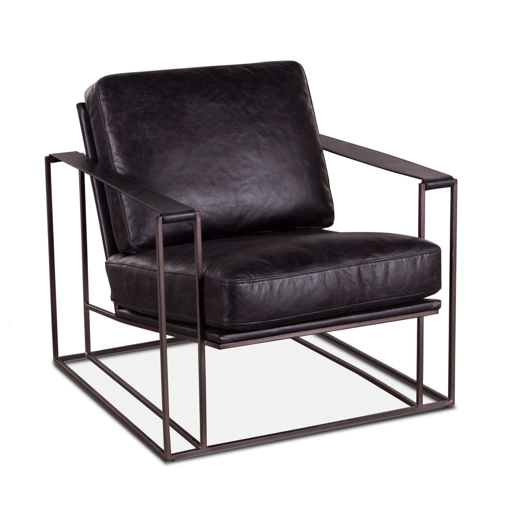 [G205-BGAC-EB] Bogart Modern 30" Accent Chair in Ebony Black Leather