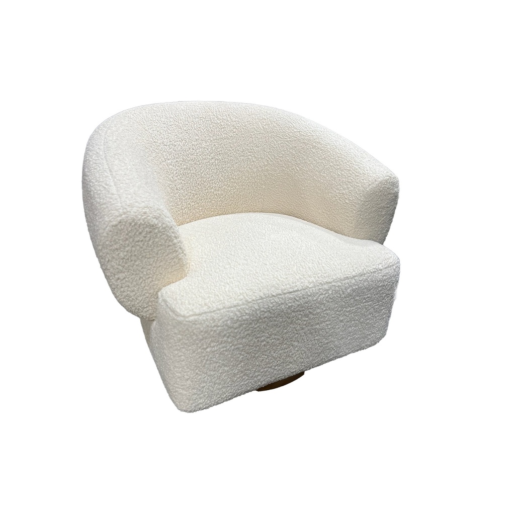[G206-EST-BAA-01] Estelle 35" Swivel Accent Chair in Cream Boucle Fabric