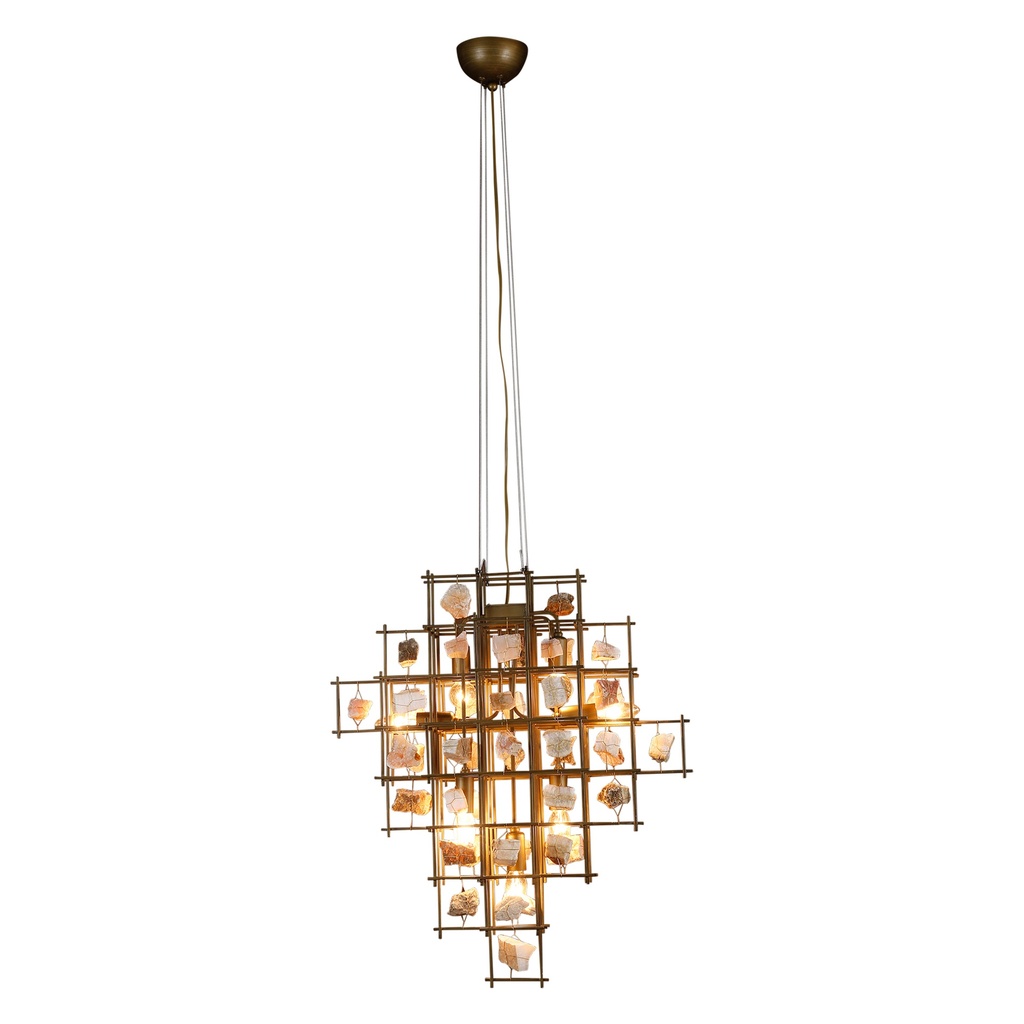 [G241-CHR-S] Vintage Light Small Pendant with Stone