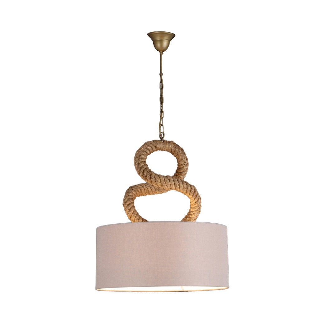 [G241-RPPN212] Vintage Light 26" Rope Pendant with Shade