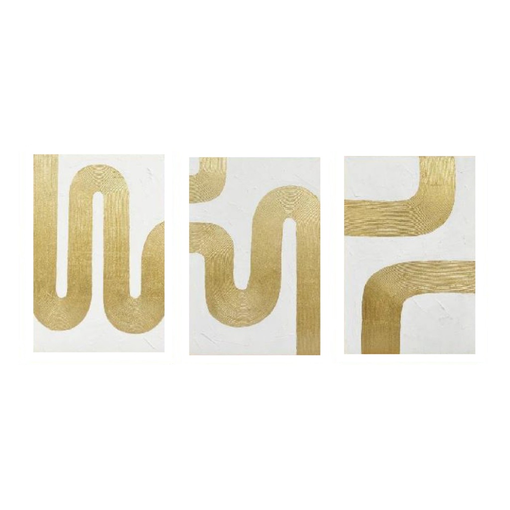 Bold Bands Hand Painted Framed Triptych