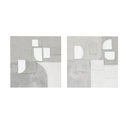 Cutout Collage Hand Painted Framed Diptych